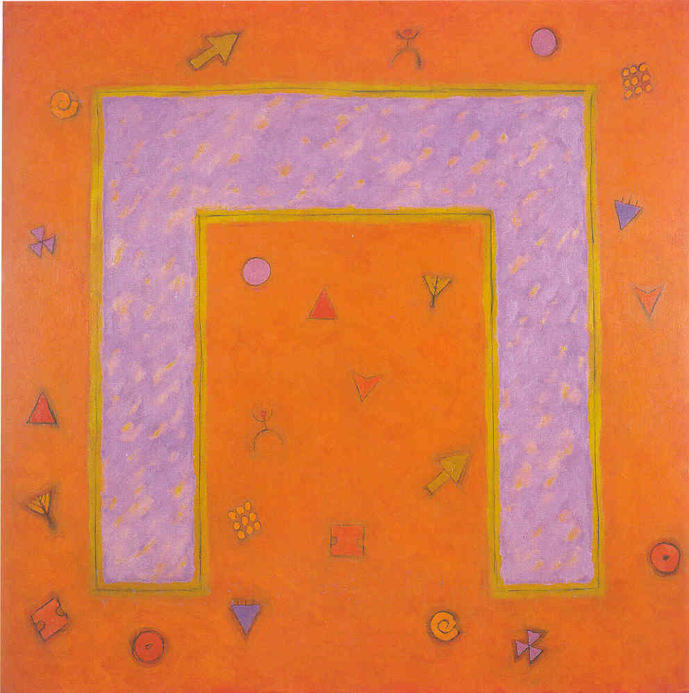 Cristina Navarro. "Umbral". 1994. Oli/Llen. 150 x 150 cm.