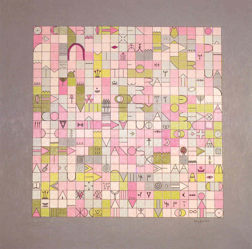 Cristina Navarro. "Recuerdos de la memoria". 1987. Oli/llen. 150 x 150 cm.