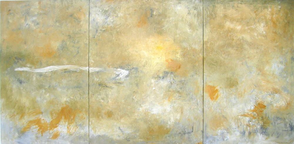 Pere Salinas. Acrlic sobre llen. Srie "Geografies del silenci".116 x 267 cm. 2004